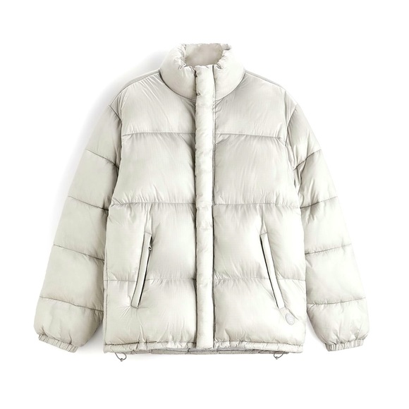 Zara Men Light Grey Silver Puffer Puff Jacket Coat S dnwr Outerwear Winter Ski S - Picture 1 of 9